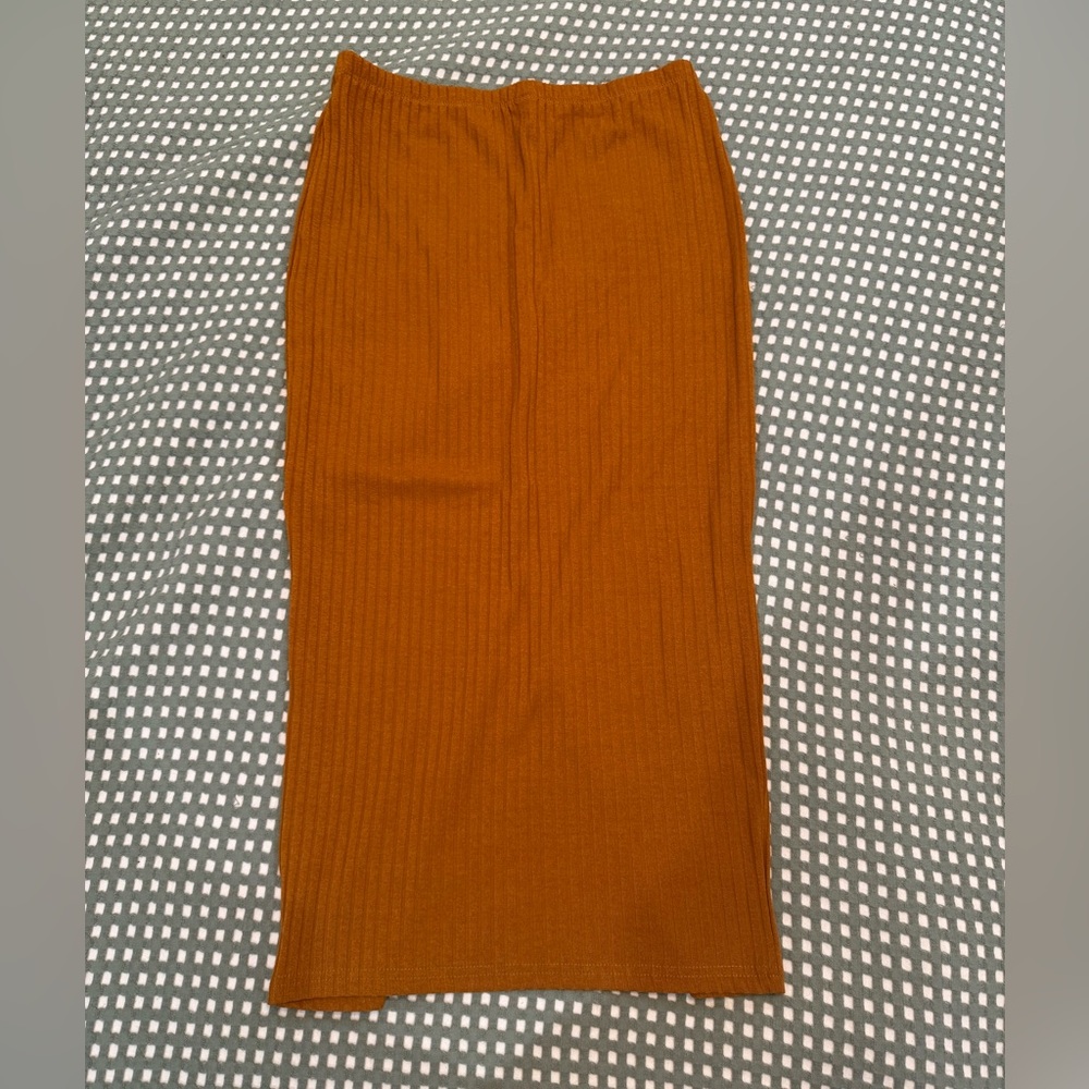 Burnt orange Ribbed Skirt